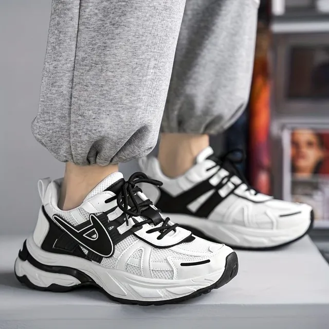 Light breathable sneakers with lace, men's slip-off run