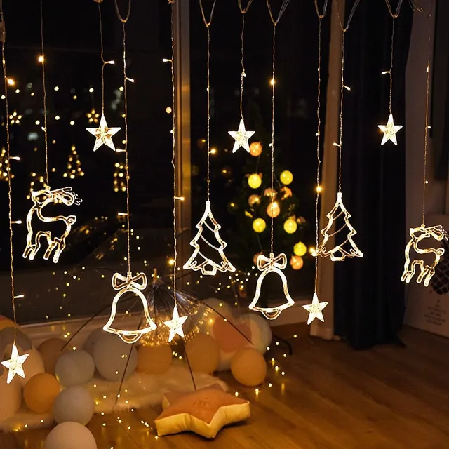 Vánoční girlanda LED se závěsnými ozdobami