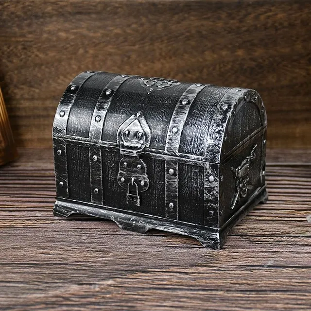 Retro cash box in the shape of a medieval chest