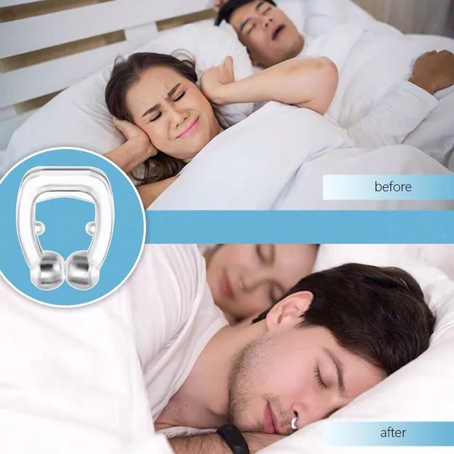 Magnetic silicone nose clip against snoring