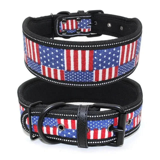 Padded wide reflective collar for dogs