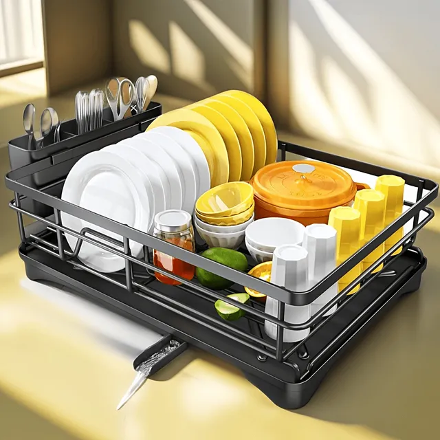 Sušák na nádobí s odkapávací miskou - Praktický a prostorný pomocník do kuchyně