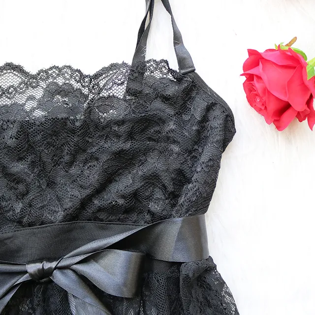 Nagyméretű női erotikus camisole - Fekete