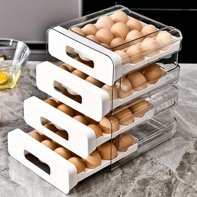 1 szt. tacka na jajka o dużej pojemności z podwójną szufladą do przechowywania świeżych jaj