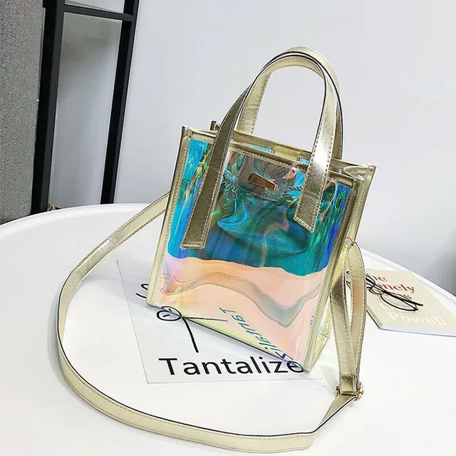 Women's holographic bag with shoulder strap