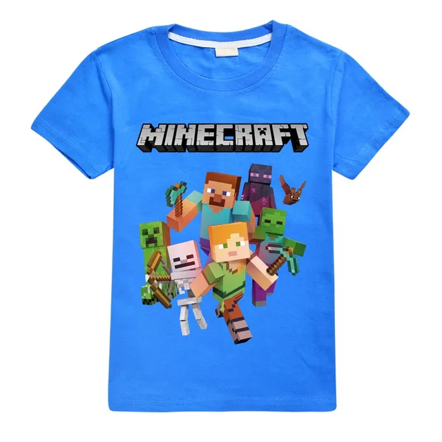 T-shirt en coton pour enfant à manches courtes Minecraft