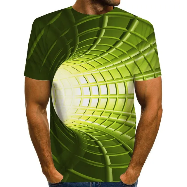 Men's short sleeve T-shirt with original 3D printing OT02246 S