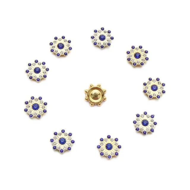 Krištáľové gombíky v tvare kvetu - sada 10 kusov