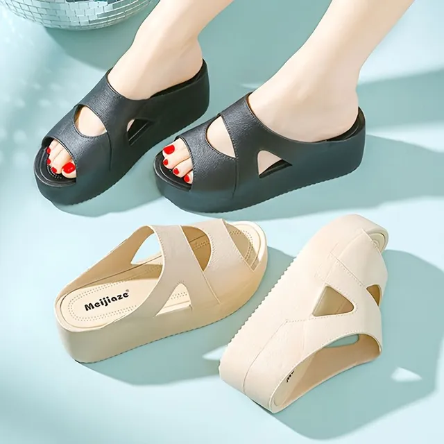 Women's fashion sandals with high heel and platform - with soft padding and anti-slip sole