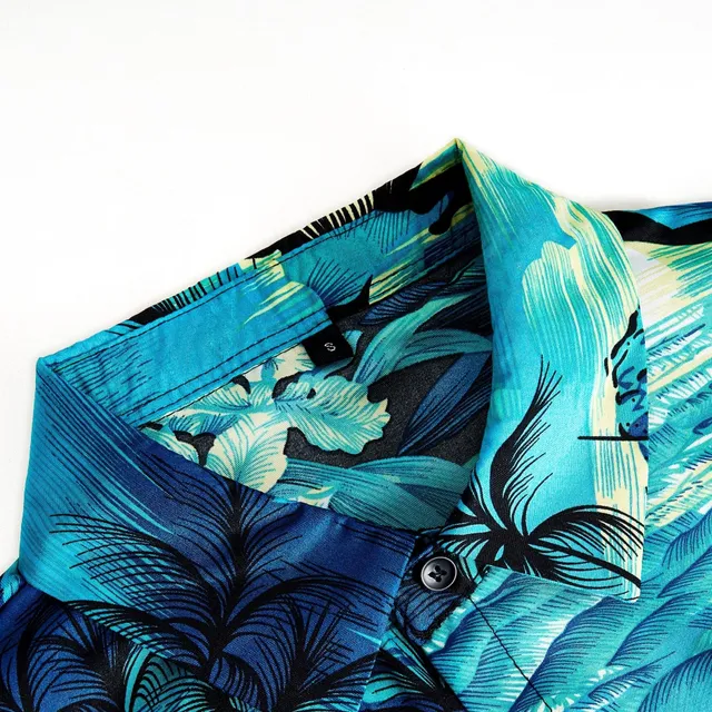 Men's Hawaiian shirt with tropical printing