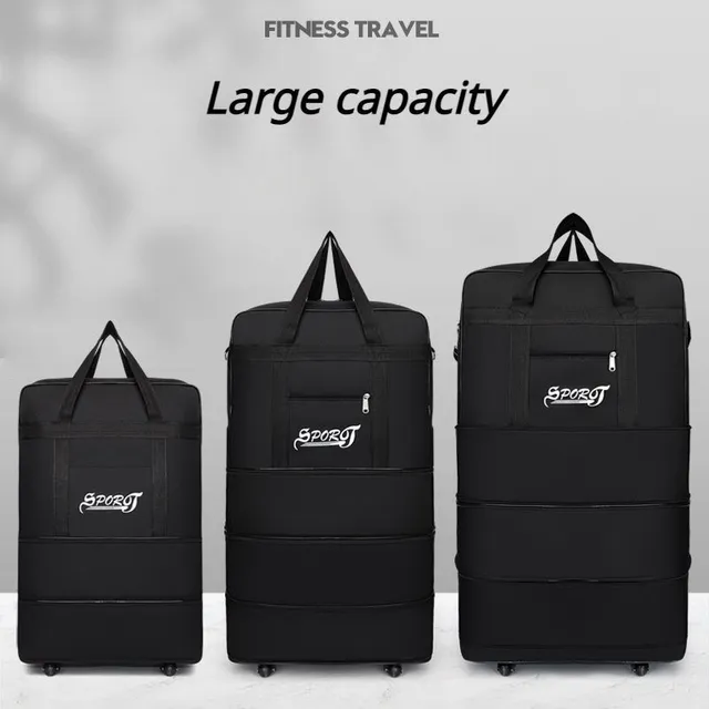 Practical travel suitcase with wheels, foldable and expandable, ideal for all types of travel