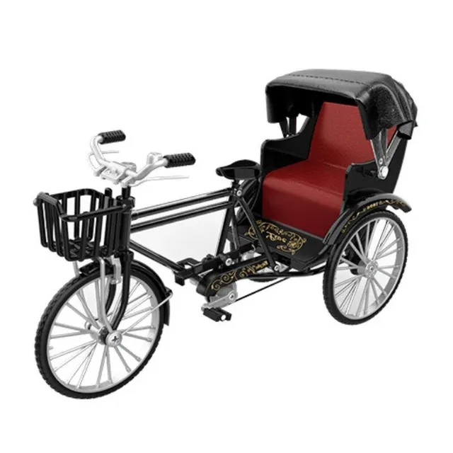 Retro rickshaw trojkolka, vysoko simulačný model zo zliatiny