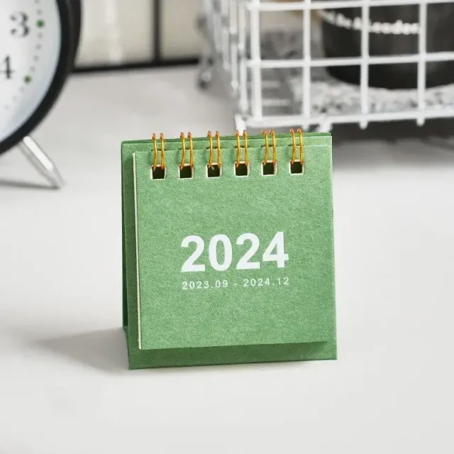 Mini table calendar for 2024 in single colour design - daily planner, annual organizer and table decoration