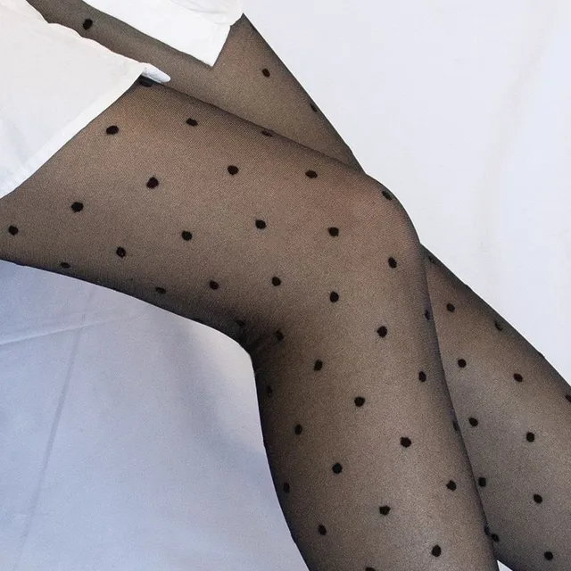 Sexy women's pantyhose with polka dots and hearts Mollie