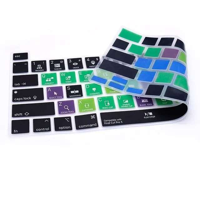 Protective keyboard cover with printing of functional buttons on MacBook Pro 16