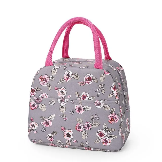 Simple classic trendy lunch bag with a luxurious modern colour print