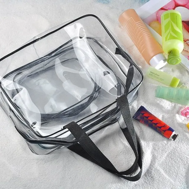Prenosná priehľadná taška na kozmetiku a iné drobné predmety