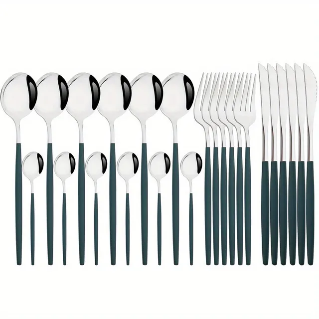 24-piece stainless steel dining set