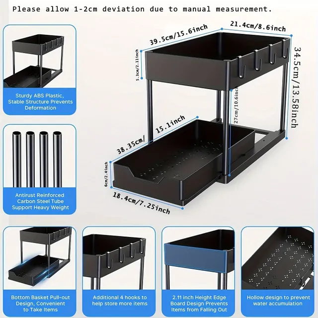 Two-piece organizer under the sink