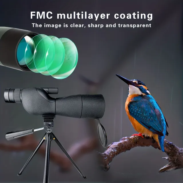 Waterproof telescope BK7 HD for bird watching and wild game with tripod, portable case and quick phone stand