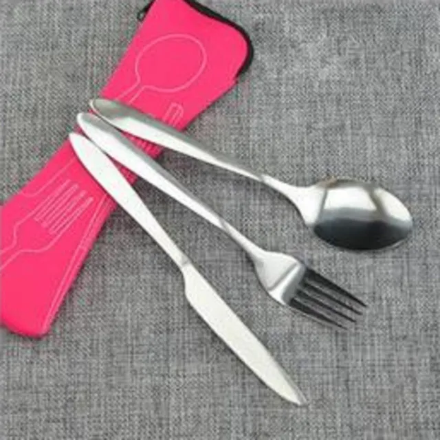 Set of stainless steel cutlery - 3 pcs + case