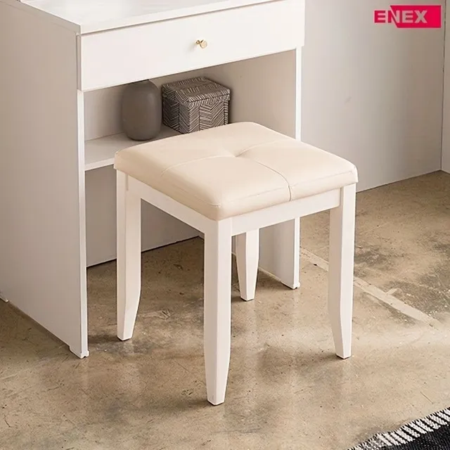 Minimalist white chairs for toilet table with soft seat