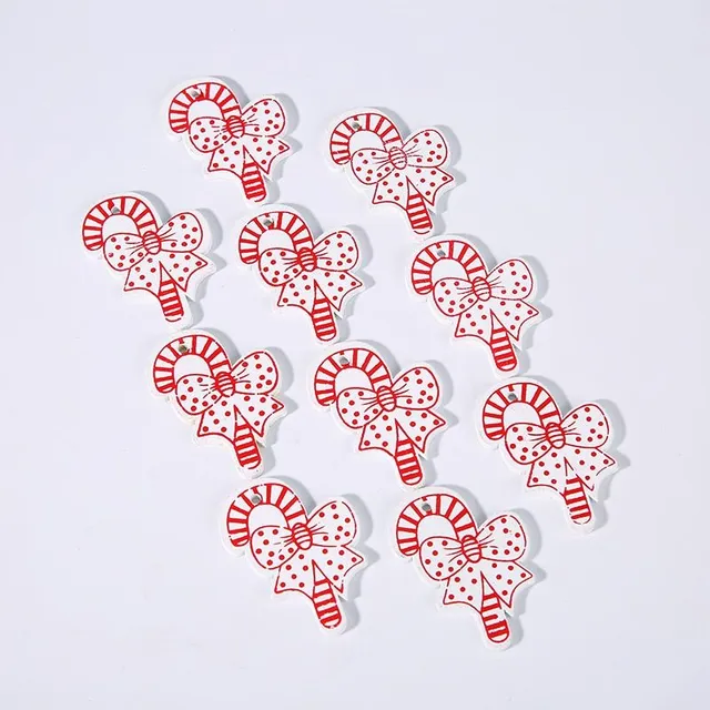 Wooden Christmas decorations - 10 pcs