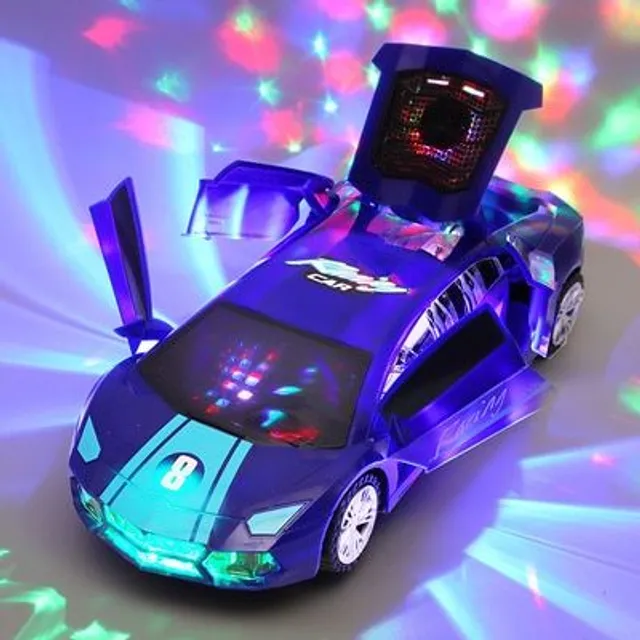 Electric dance police car with light effects