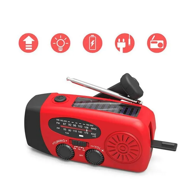 Solar Portable Emergency Radio 2000mah Powerflashlight