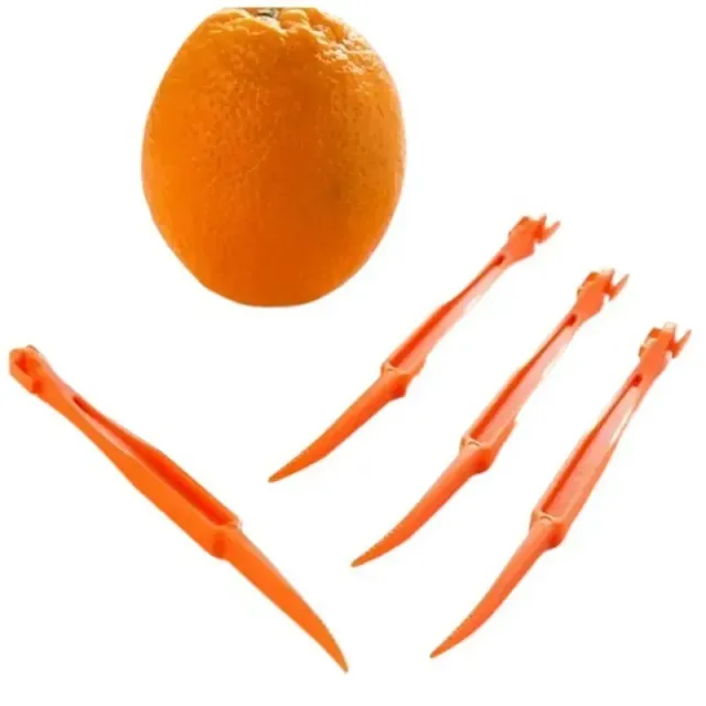 Dvě originální delší škrabky na pomeranče - snadné loupání, které vám zabere minimum času