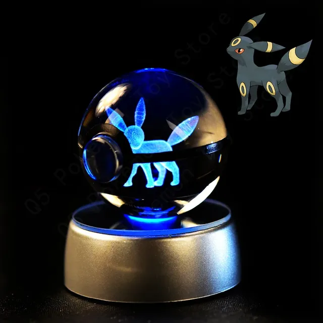 Cute Pokéball-shaped 3D table lamp with Pokémon motif