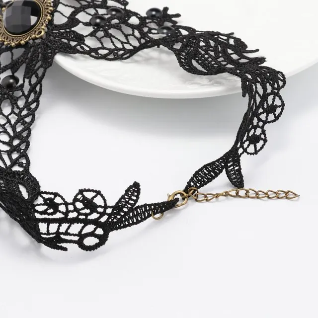 Vintage Ladies Lace Necklace (Black)