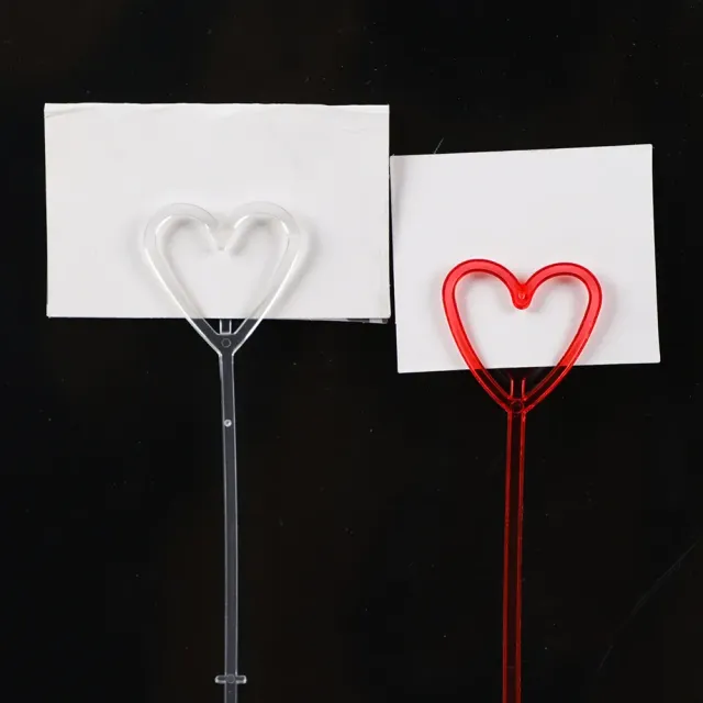 Set de 80 de suporturi din plastic în formă de inimă pentru mesaje în buchete