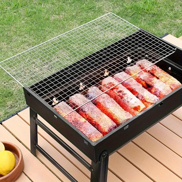 1pcs, Barbecue On Wooden Coal, Portable Barbecue Grill, Foldable Barbeque, Small Barbeque, Outdoor Barbeque Tools For Camping Hiking Picnics Travel, Barbeque Accessories