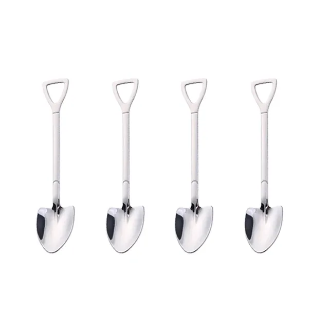 4/8pcs Spoon for coffee and ice cream made of stainless steel in the shape of a shovel