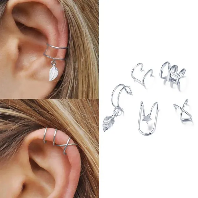 Set of women's fake cartilage earrings