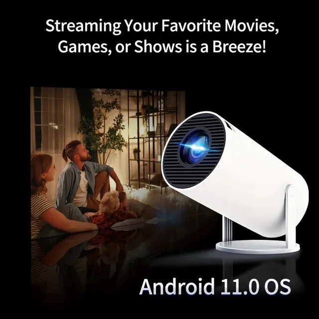 Compact projector with Android 11.0 and dual WiFi connectivity