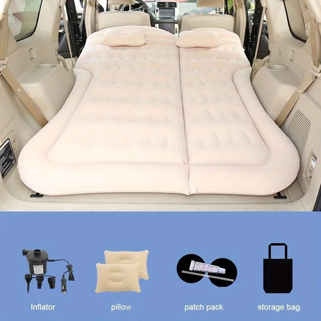 Saltea gonflabilă pentru RV/SUV Camping Bed Cu pernă Pernă-gonflabilă Groasă Pat de aer auto cu pompă de aer Saltea de dormit portabilă