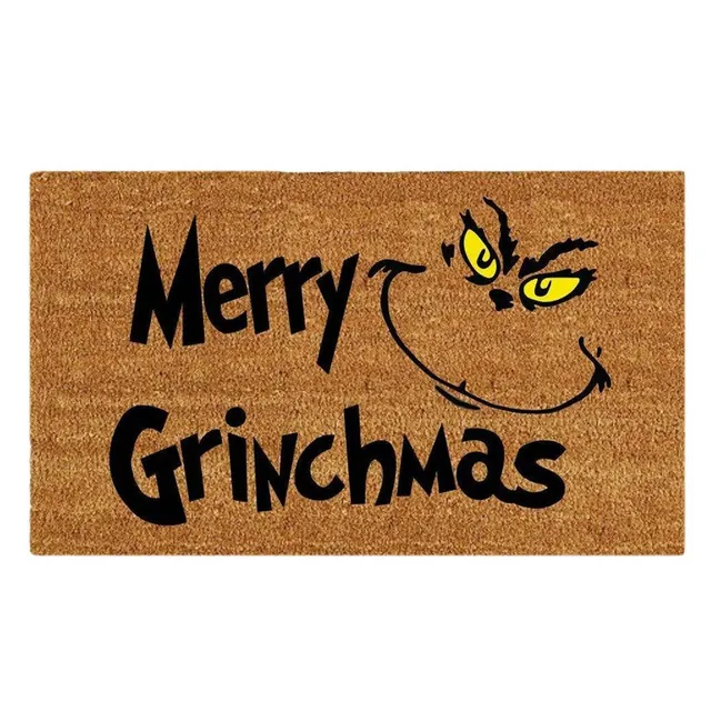 Anti-slip entrance mat with Christmas Grinche print