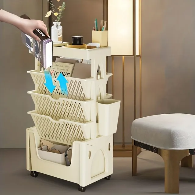 Removable storage basket for table with 5/6 floors and wheels