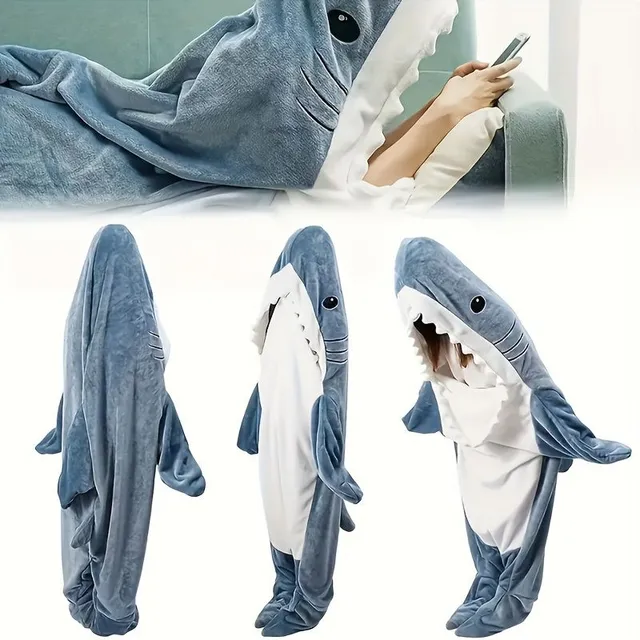 Shark blanket for adults with hood - Pleasant warm hug in the form of a shark