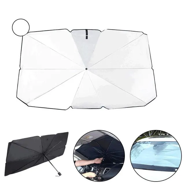 Folding sun visor into an umbrella-shaped car