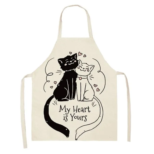 Stylish kitchen apron with cat motif Mini Me