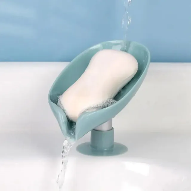 Kreatívní odkapávací podložka a držák na mýdlo ve tvaru listu - protiskluzová mýdlenka do koupelny