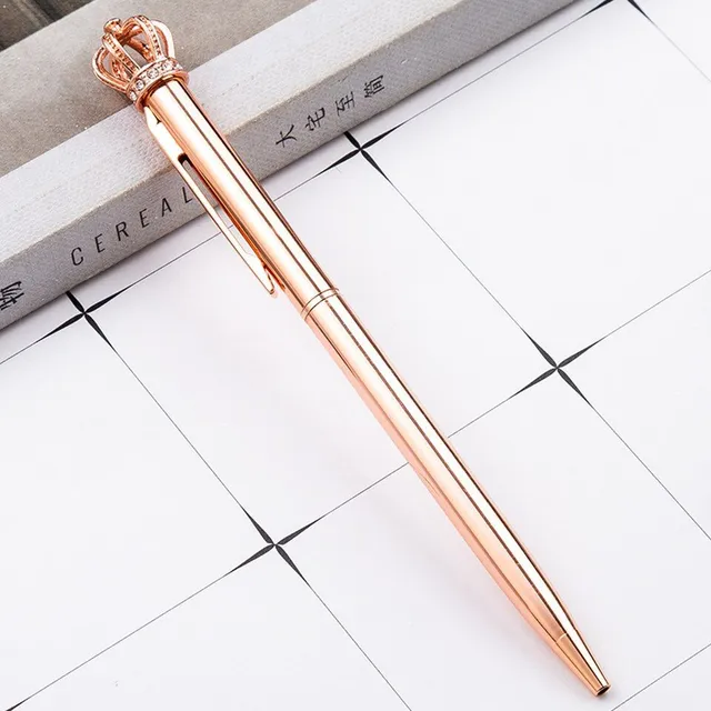 Luxury office pen with crown-shaped decoration