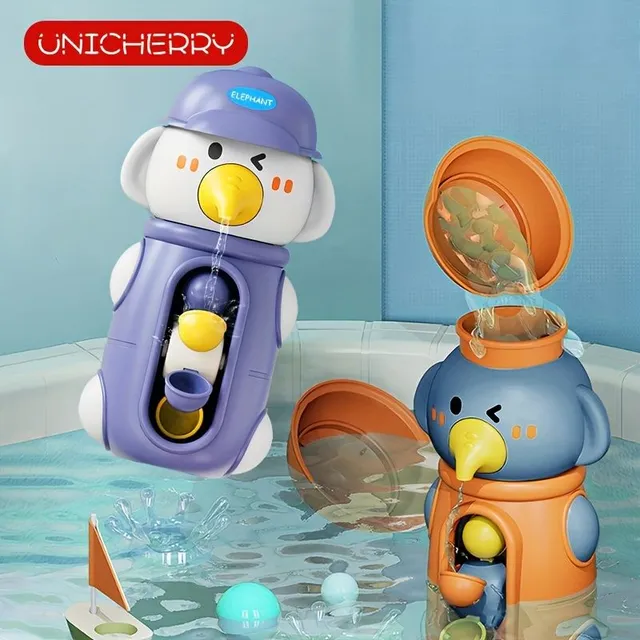 Elephant bath toy - whirling waterfall on suction cup for the smallest