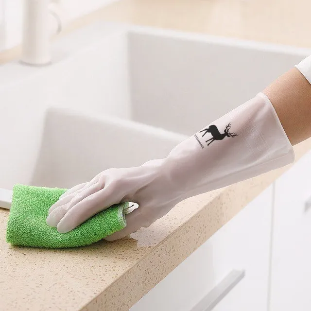 Gumené nepremokavé rukavice na domáce práce