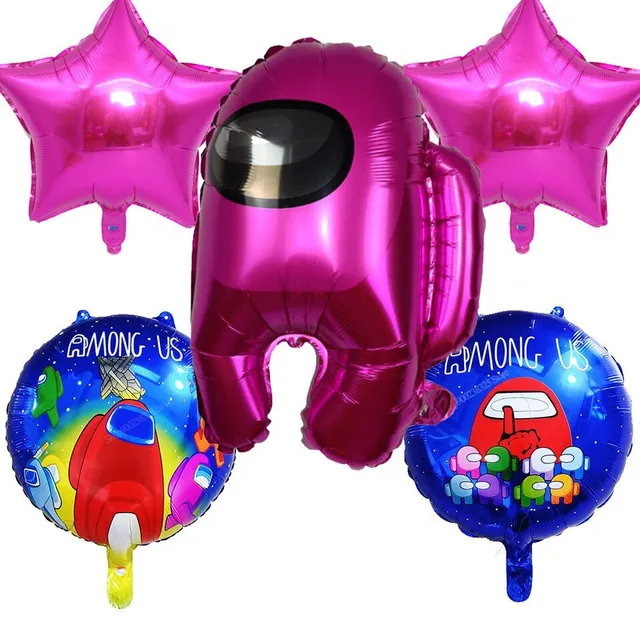 Party Birthday Balloons Among Us