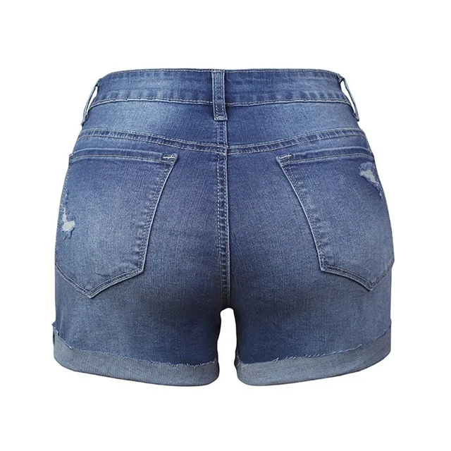 Shorts en jean sexy pour femme ornés de boutons