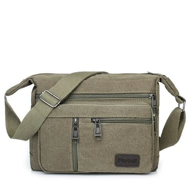 Men's canvas shoulder bag